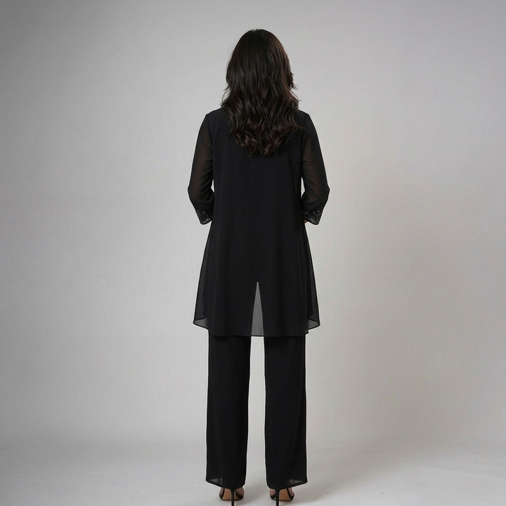 Bronte - Coordinato a tre pezzi con pantaloni morbido al tatto