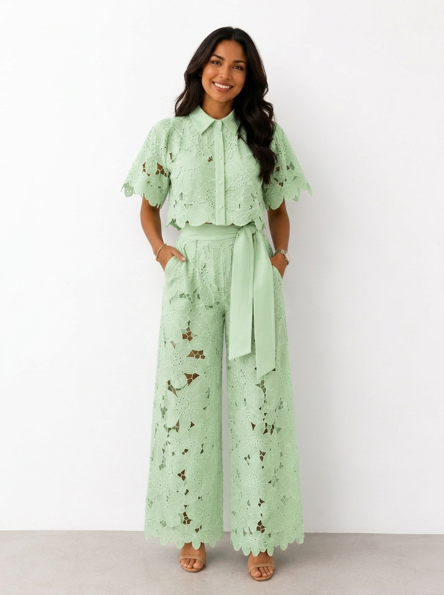 Avalina - Coordinato Blusa e Pantaloni Morbido al Tatto