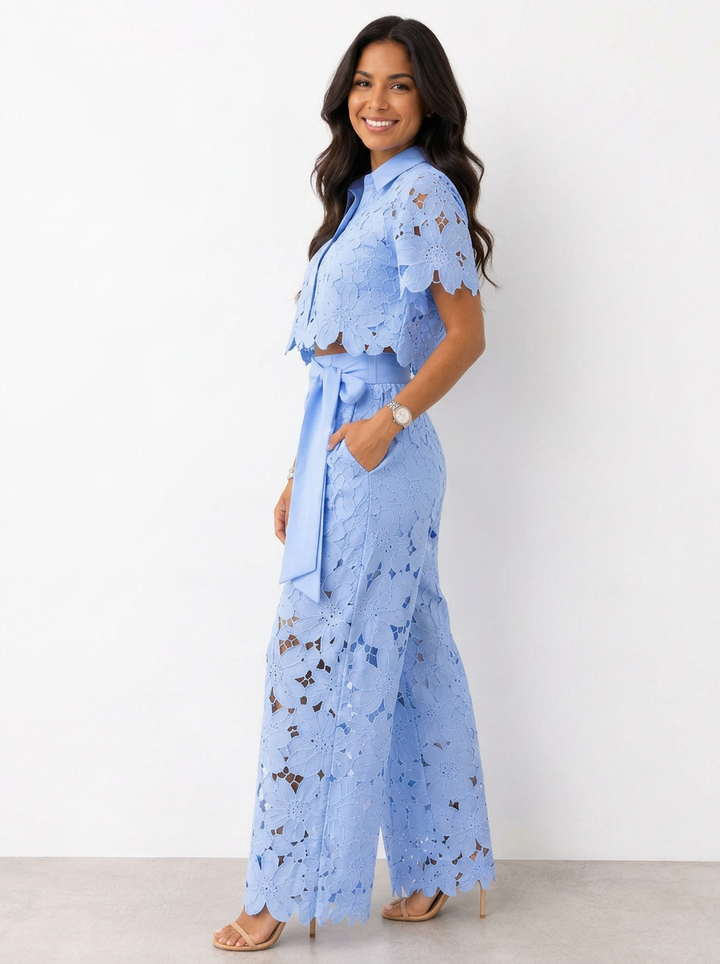 Avalina - Coordinato Blusa e Pantaloni Morbido al Tatto