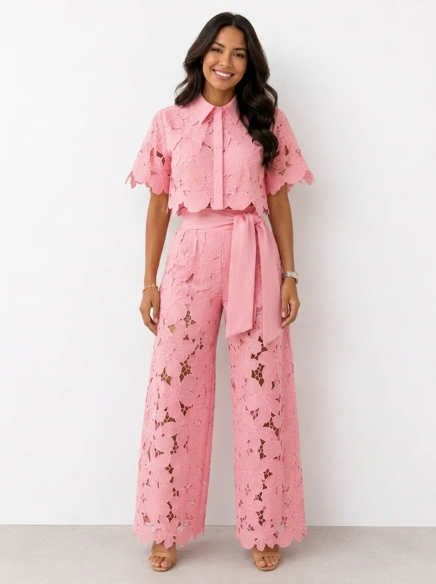 Avalina - Coordinato Blusa e Pantaloni Morbido al Tatto