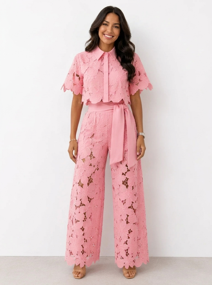 Avalina - Coordinato Blusa e Pantaloni Morbido al Tatto