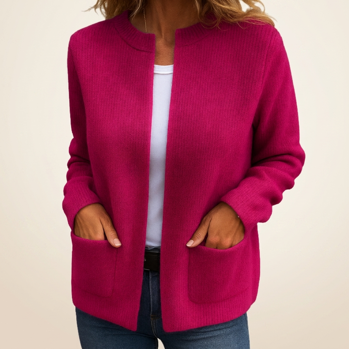 Sylverine - Cardigan in maglia aperto con tasche frontali