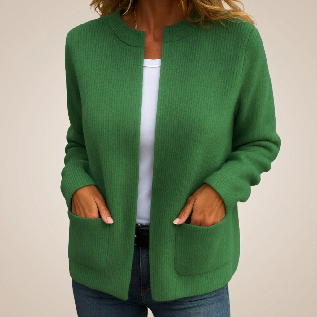 Sylverine - Cardigan in maglia aperto con tasche frontali