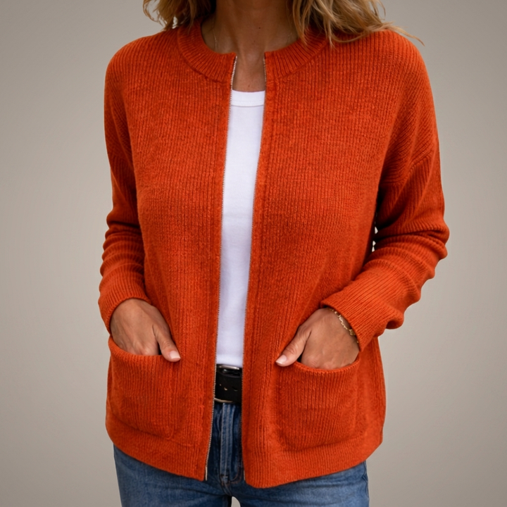 Sylverine - Cardigan in maglia aperto con tasche frontali