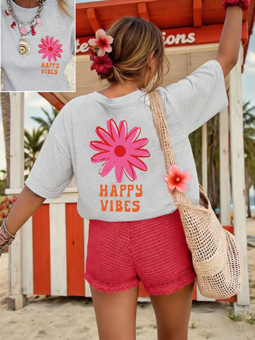 Zorina - T-shirt oversize con stampa floreale, mano morbida