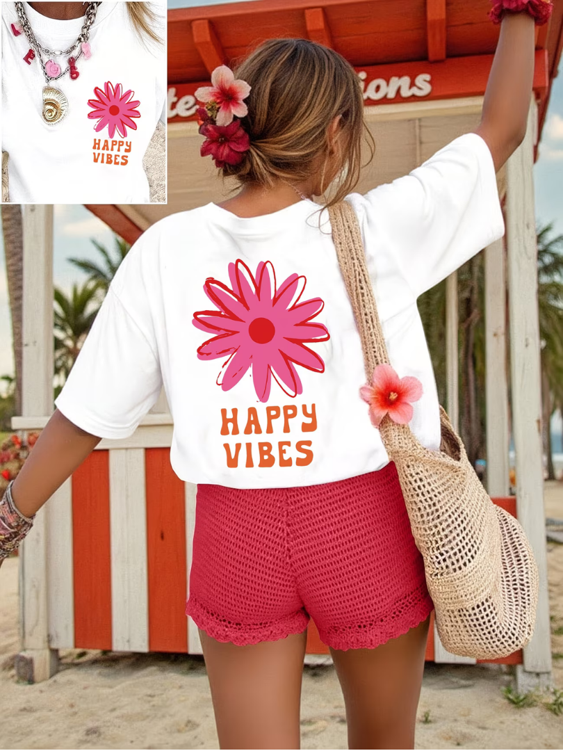Zorina - T-shirt oversize con stampa floreale, mano morbida