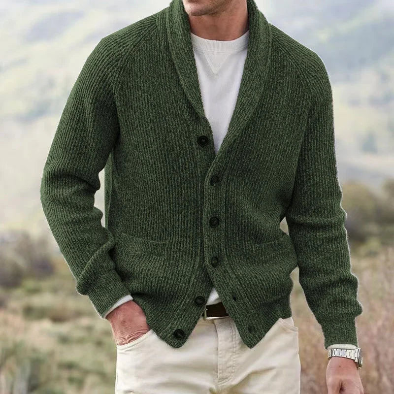 Bevan - Cardigan testurizzato con collo sciallato