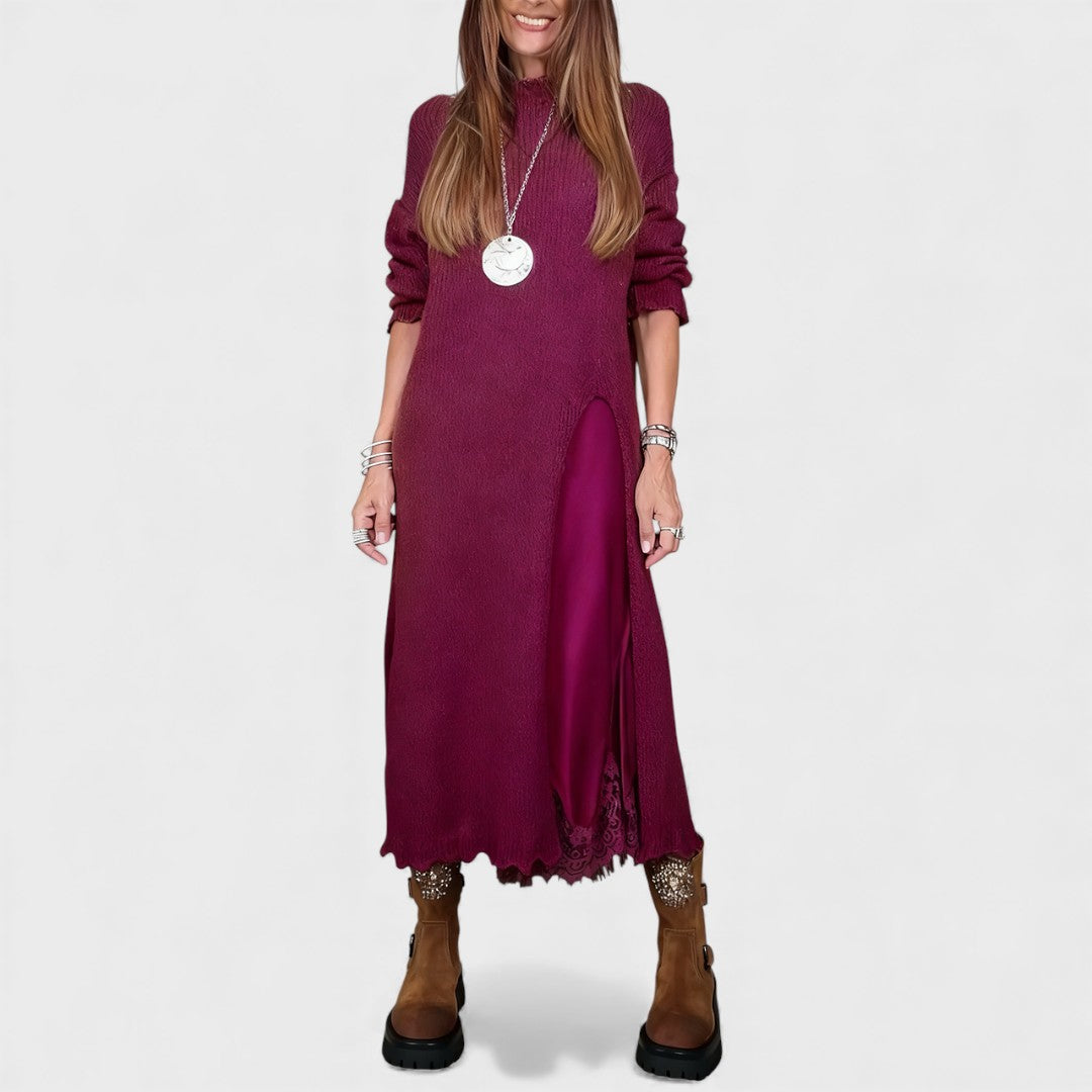 Abalyn - Abito Midi Casual Elegante