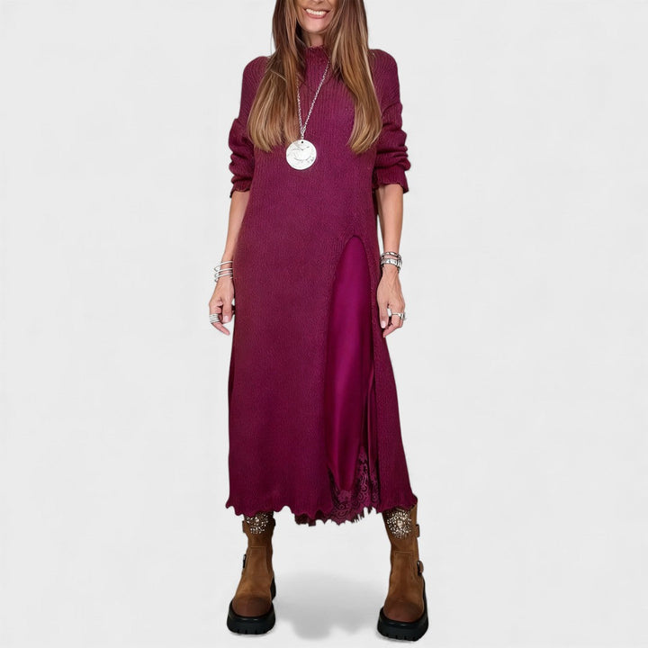 Abalyn - Abito Midi Casual Elegante