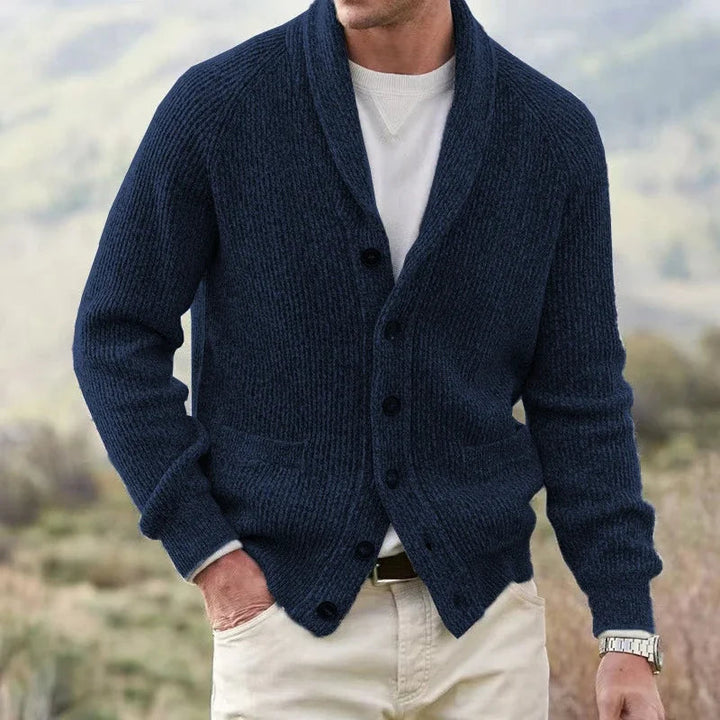 Bevan - Cardigan testurizzato con collo sciallato