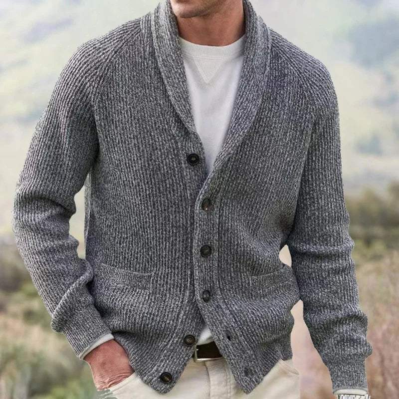 Bevan - Cardigan testurizzato con collo sciallato