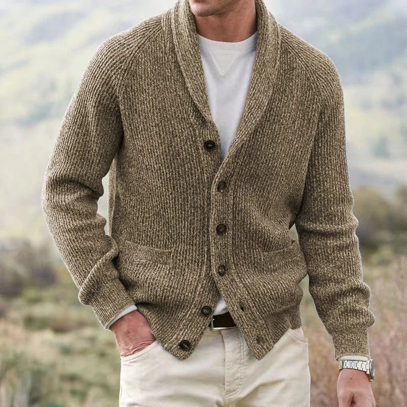 Bevan - Cardigan testurizzato con collo sciallato