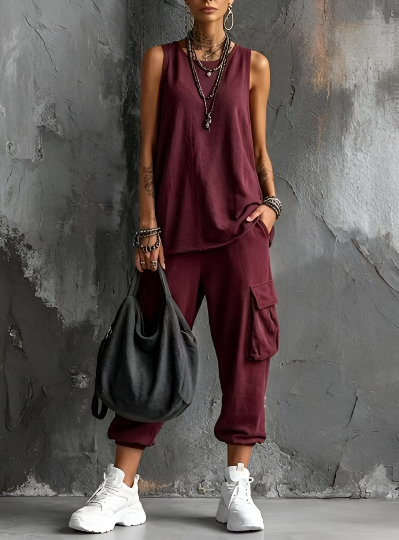 Destiny - Coordinato due pezzi stile utility soft touch