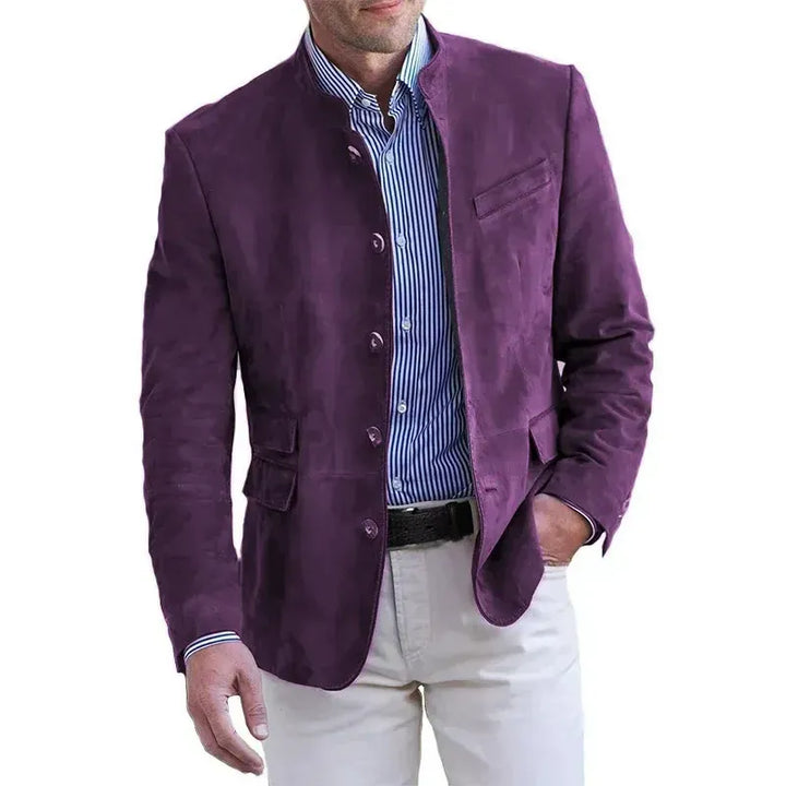 Tavrik - Blazer in tessuto morbido con collo alla coreana