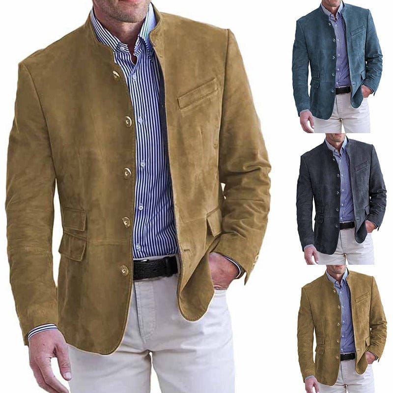 Tavrik - Blazer in tessuto morbido con collo alla coreana