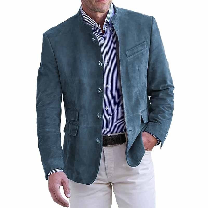 Tavrik - Blazer in tessuto morbido con collo alla coreana