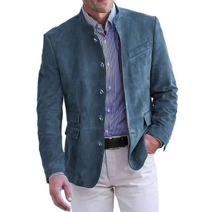Tavrik - Blazer in tessuto morbido con collo alla coreana