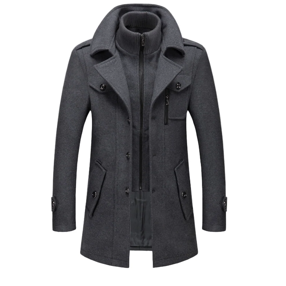 Davin - Cappotto medio-lungo a collo alto multistrato