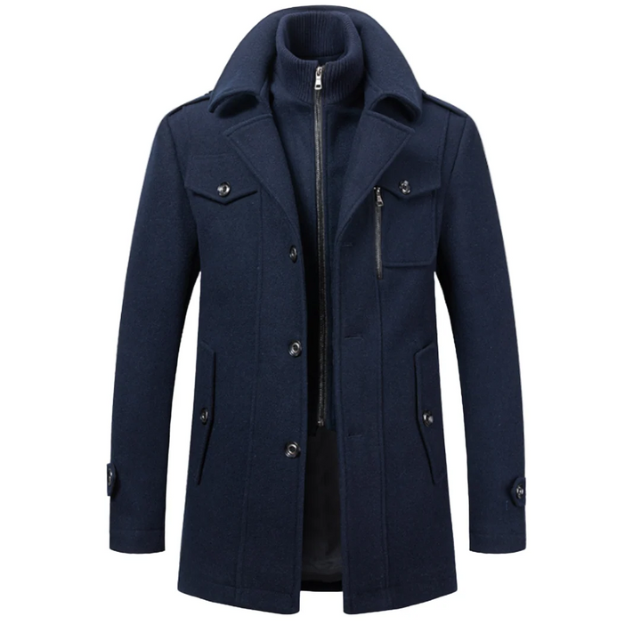 Davin - Cappotto medio-lungo a collo alto multistrato