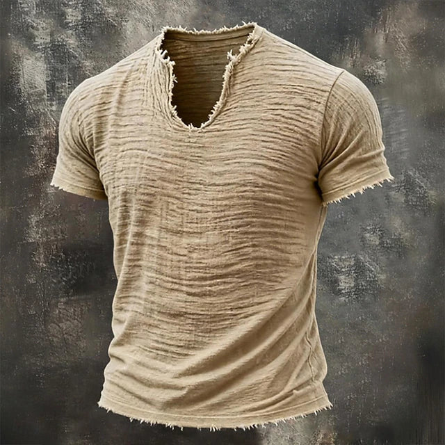 Jarrett - T-shirt testurizzata con scollo a V