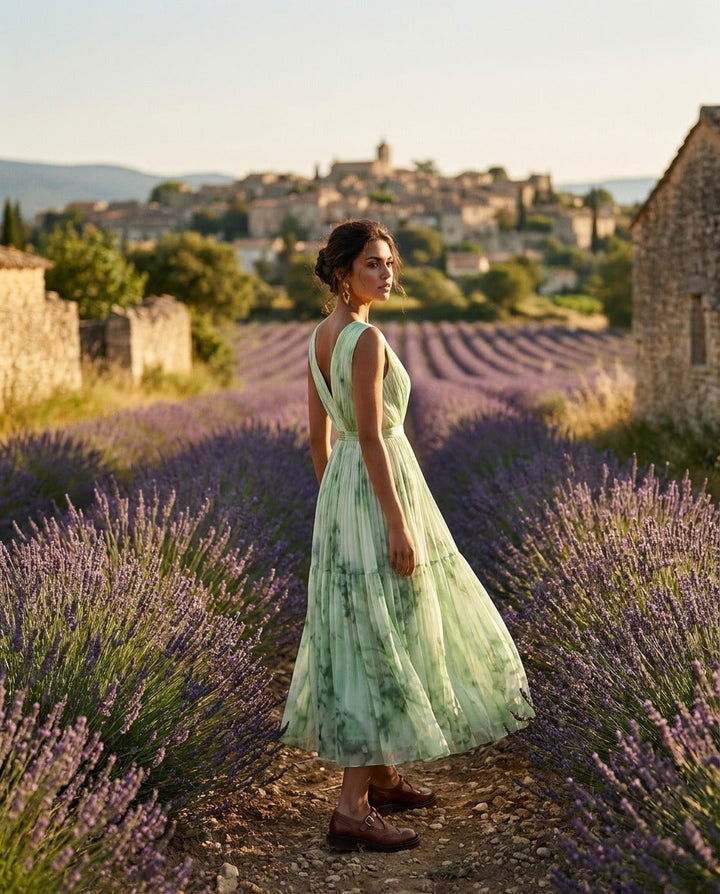 Nadia - Abito midi plissé a fiori