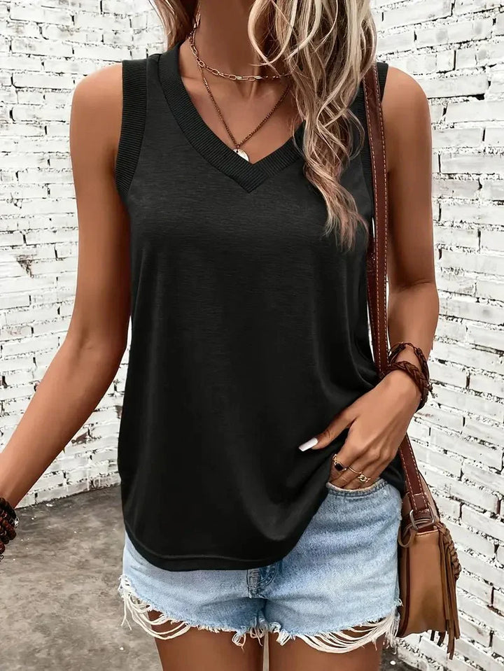 Megan - T-shirt con scollo a cuore e morbida al tatto