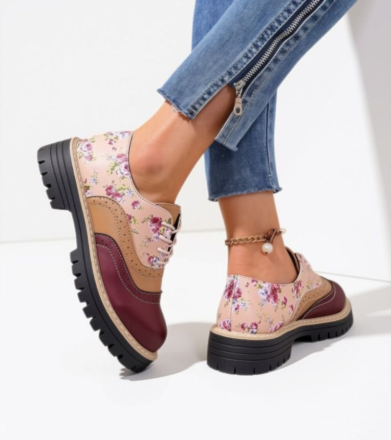 Dagna - Scarpe Oxford floreali di pregio