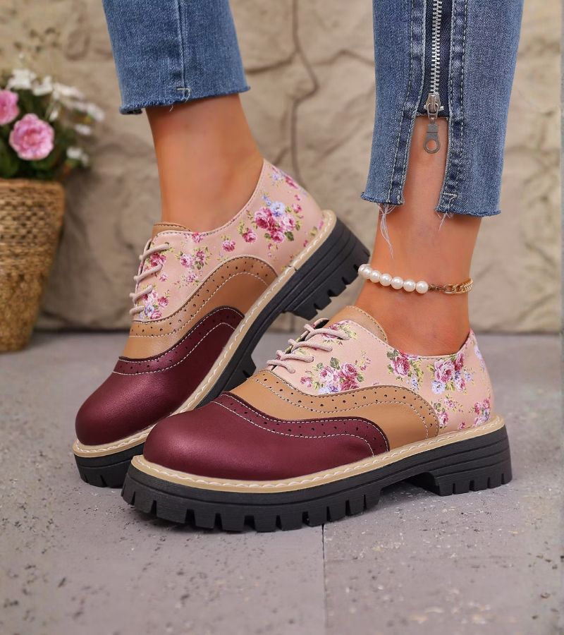 Dagna - Scarpe Oxford floreali di pregio
