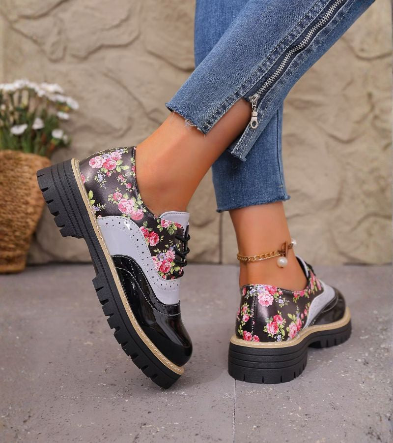 Dagna - Scarpe Oxford floreali di pregio