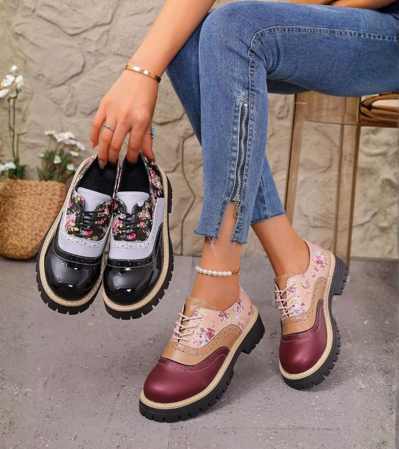 Dagna - Scarpe Oxford floreali di pregio