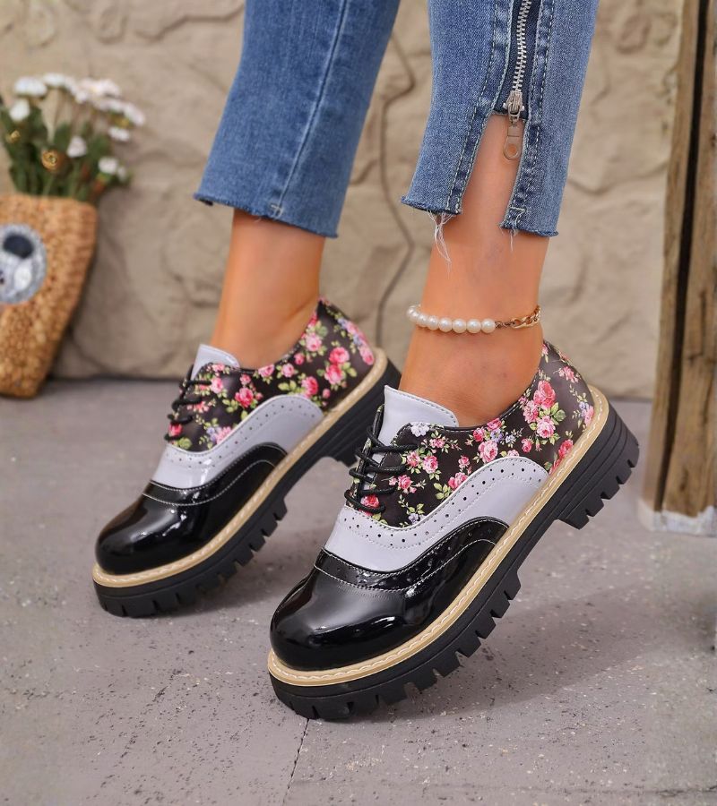 Dagna - Scarpe Oxford floreali di pregio