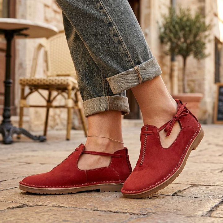 Delaina - Scarpe stringate in pelle vintage