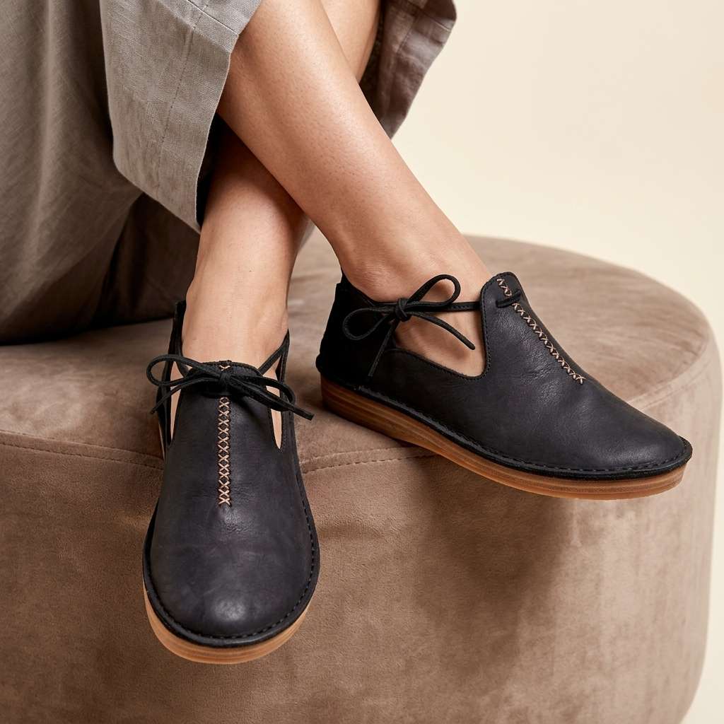 Delaina - Scarpe stringate in pelle vintage