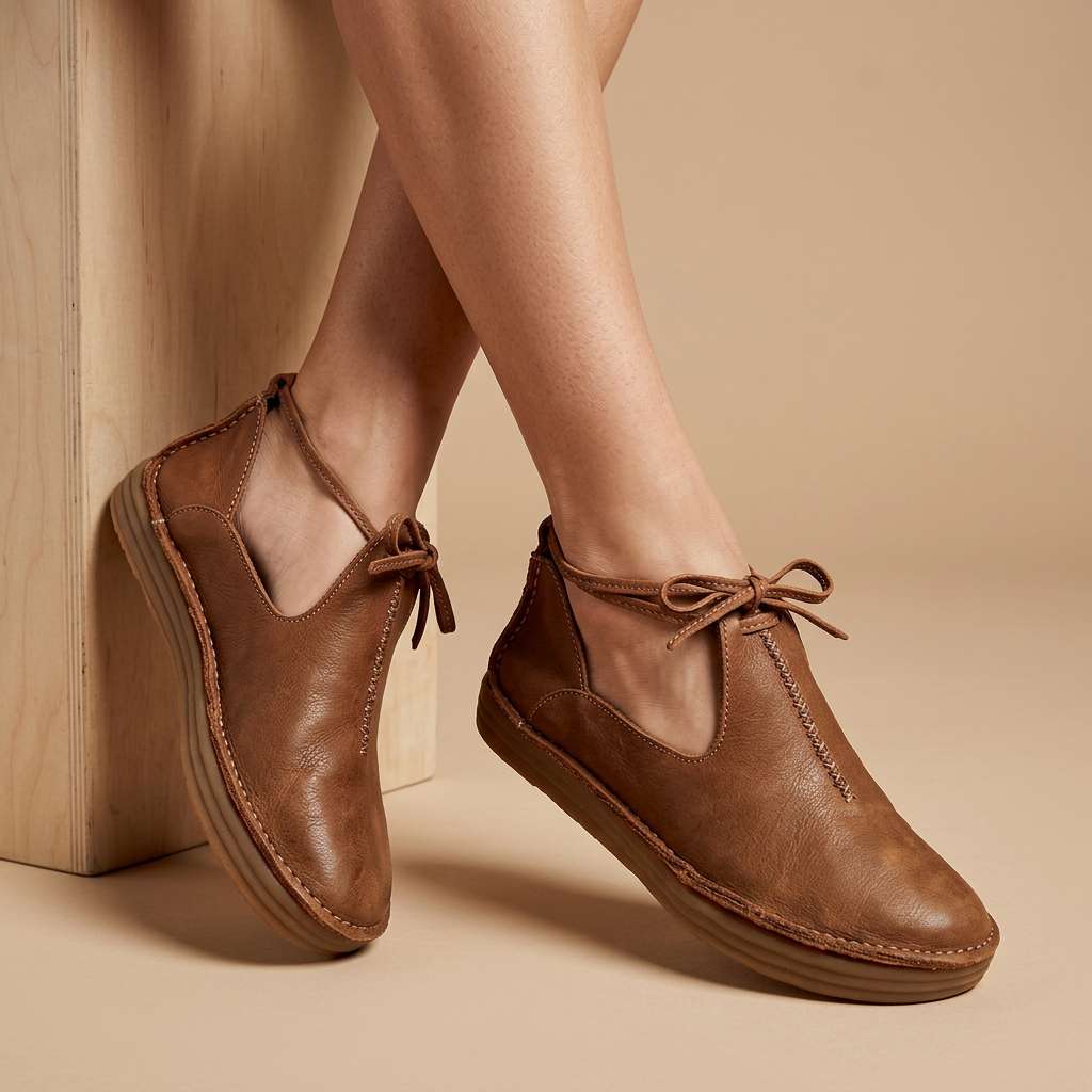 Delaina - Scarpe stringate in pelle vintage