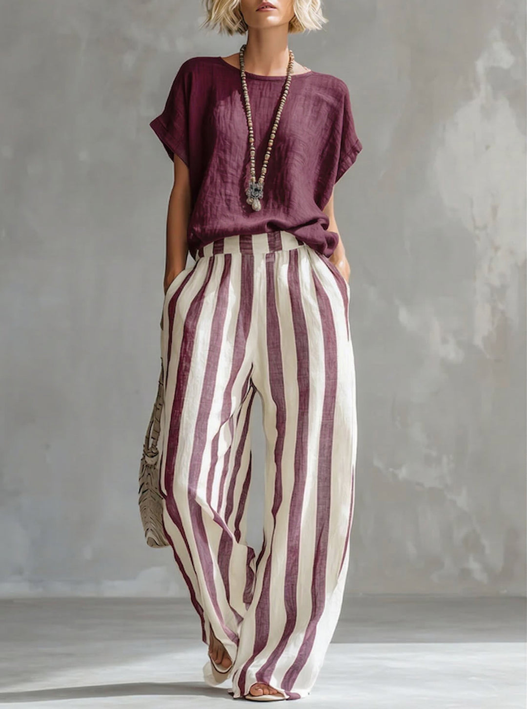 Eulalie - Completo camicia e shorts con texture