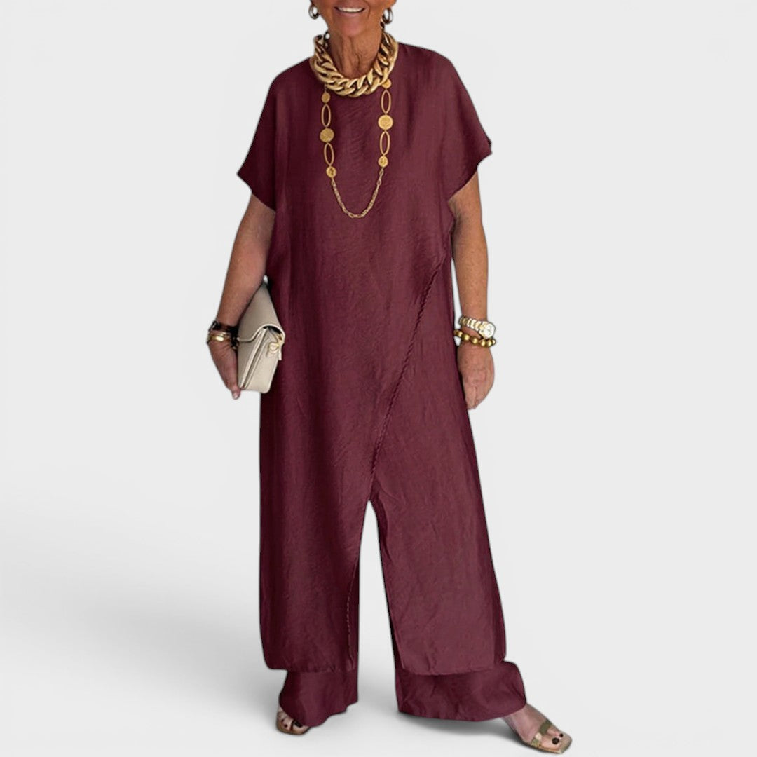 Roseth - Coordinato con tunica a strati e pantaloni a gamba larga