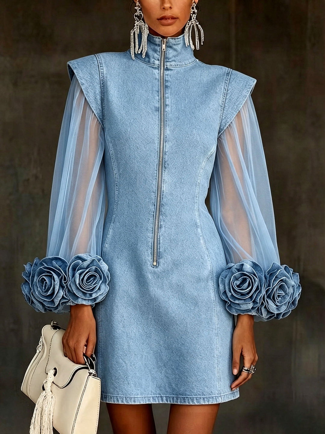 Eadie - Mini abito con maniche floreali