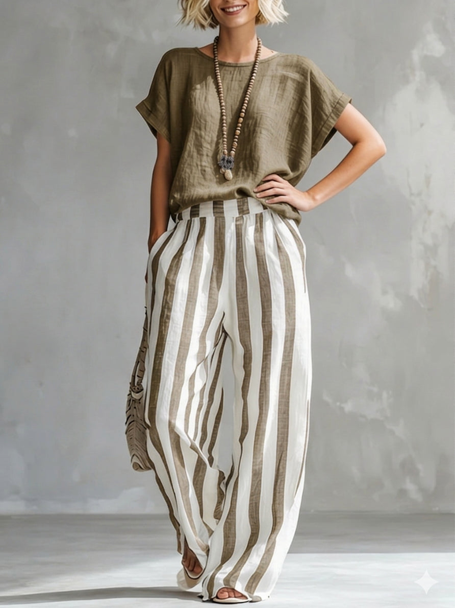 Eulalie - Completo camicia e shorts con texture