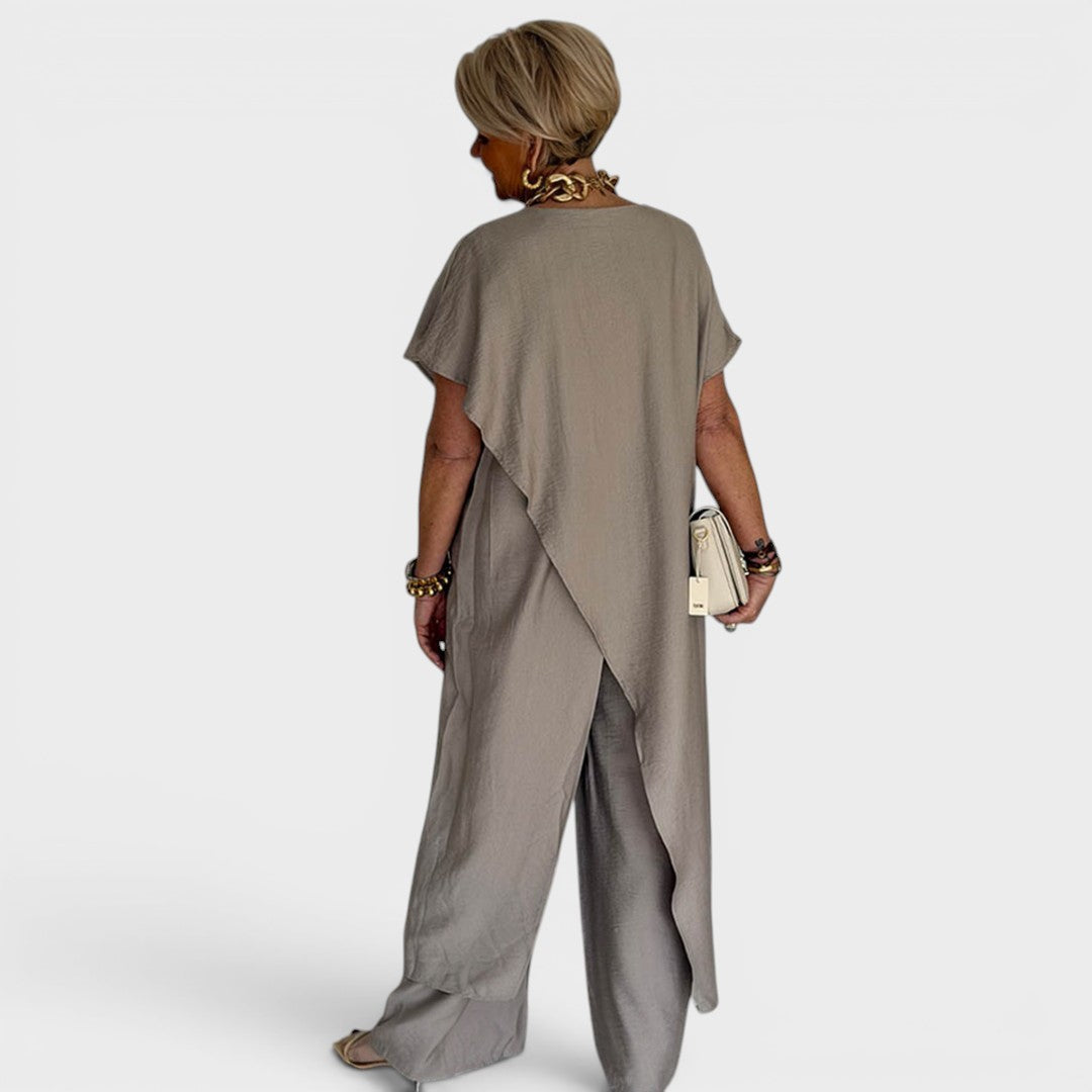 Roseth - Coordinato con tunica a strati e pantaloni a gamba larga