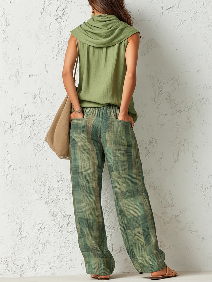 Calienna - Coordinato con blusa leggera e pantaloni palazzo