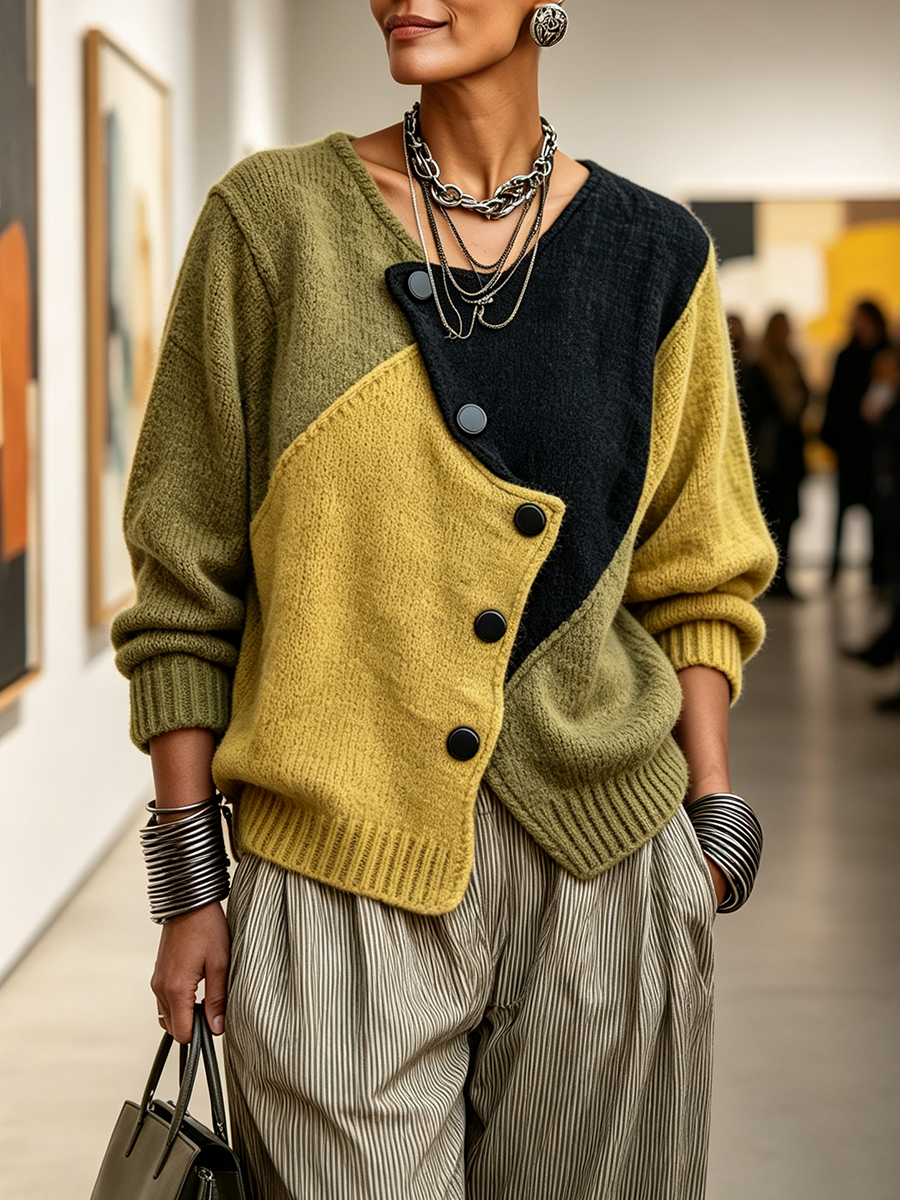 Olina - Cardigan asimmetrico strutturato