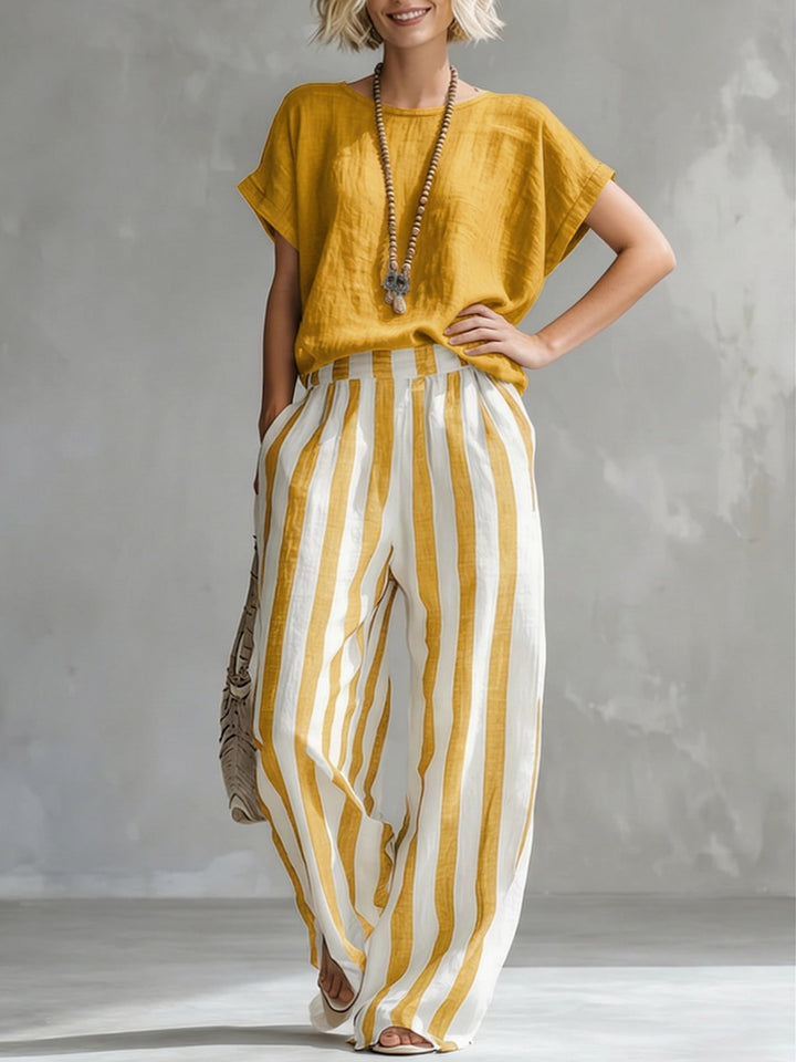 Eulalie - Completo camicia e shorts con texture