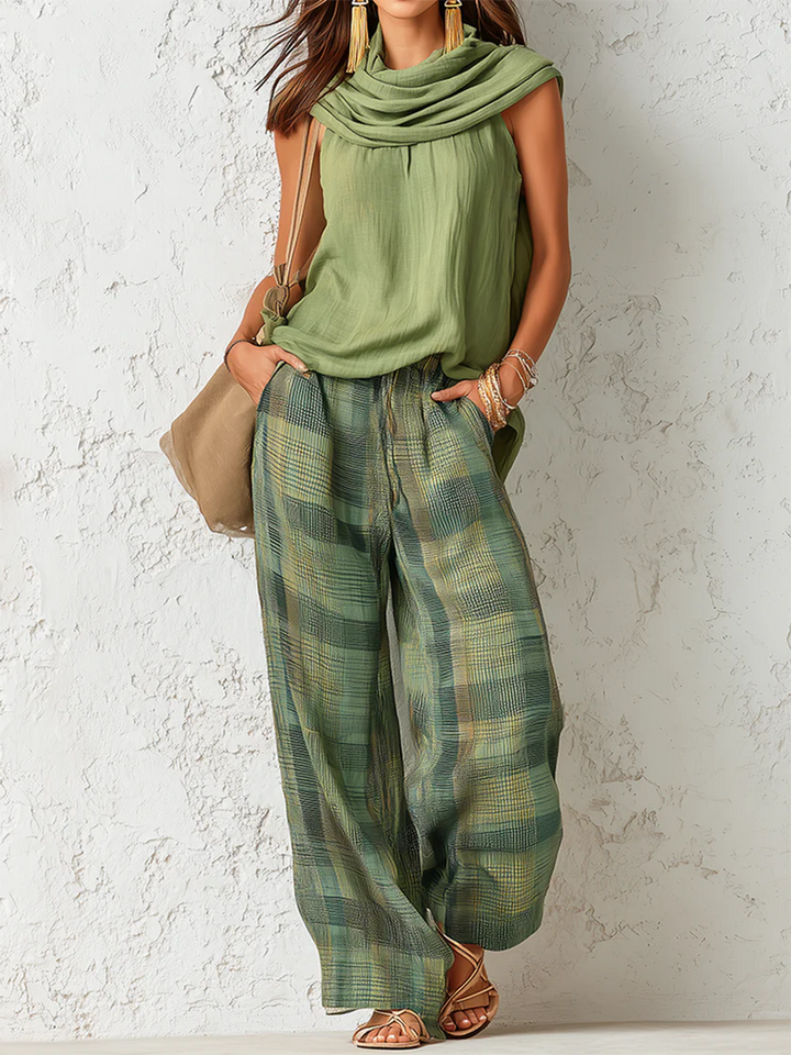 Calienna - Coordinato con blusa leggera e pantaloni palazzo
