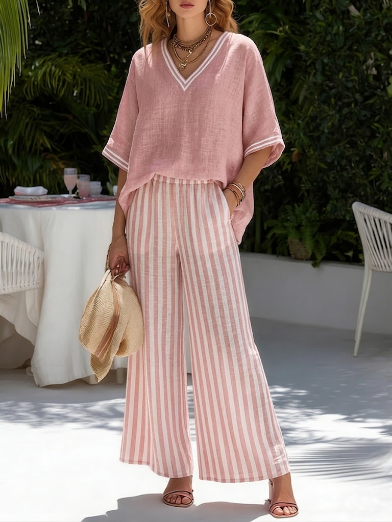 Lorna - Coordinato due pezzi in lino leggero
