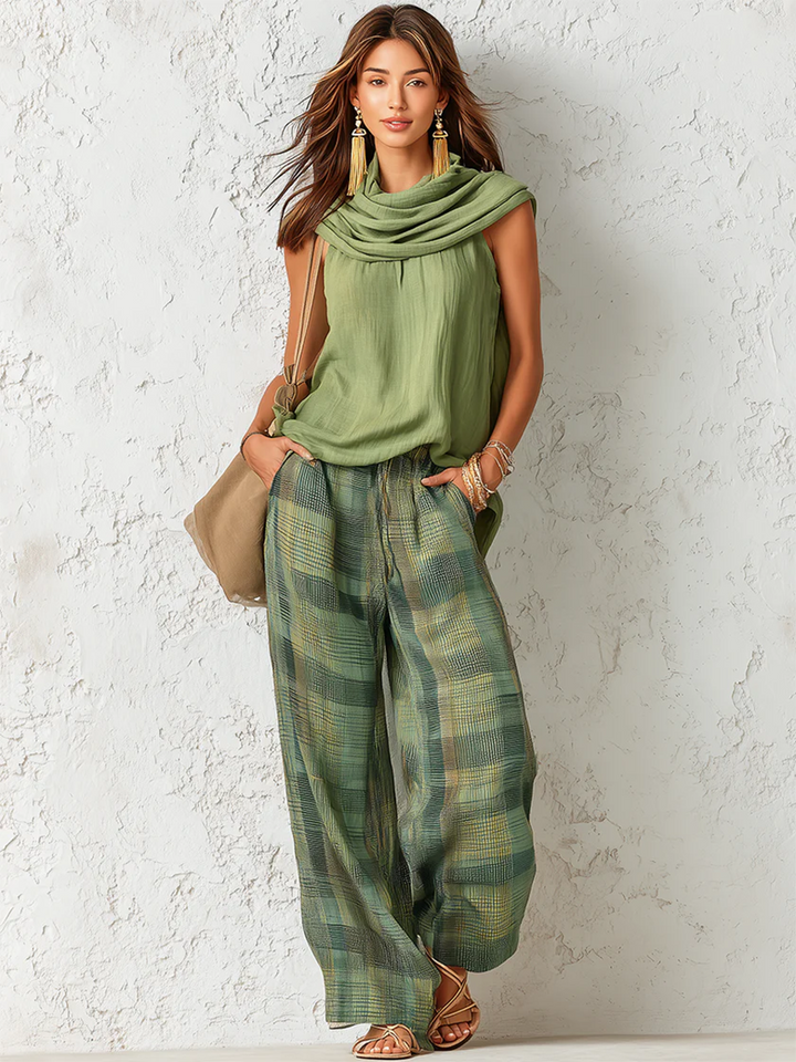 Calienna - Coordinato con blusa leggera e pantaloni palazzo