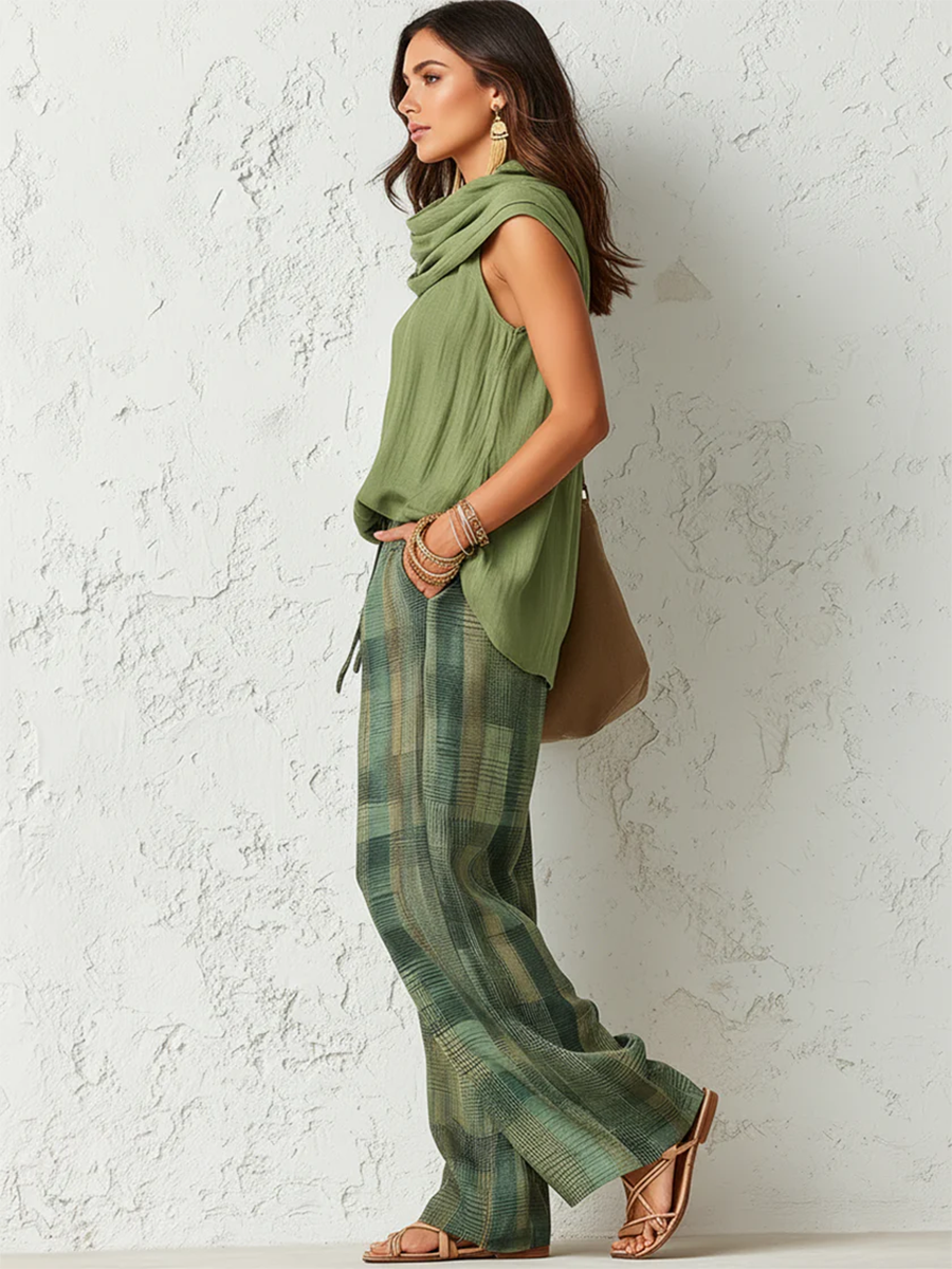 Calienna - Coordinato con blusa leggera e pantaloni palazzo