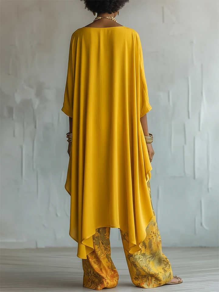 Zafira - Coordinato con tunica fluida e pantaloni a gamba larga stampati