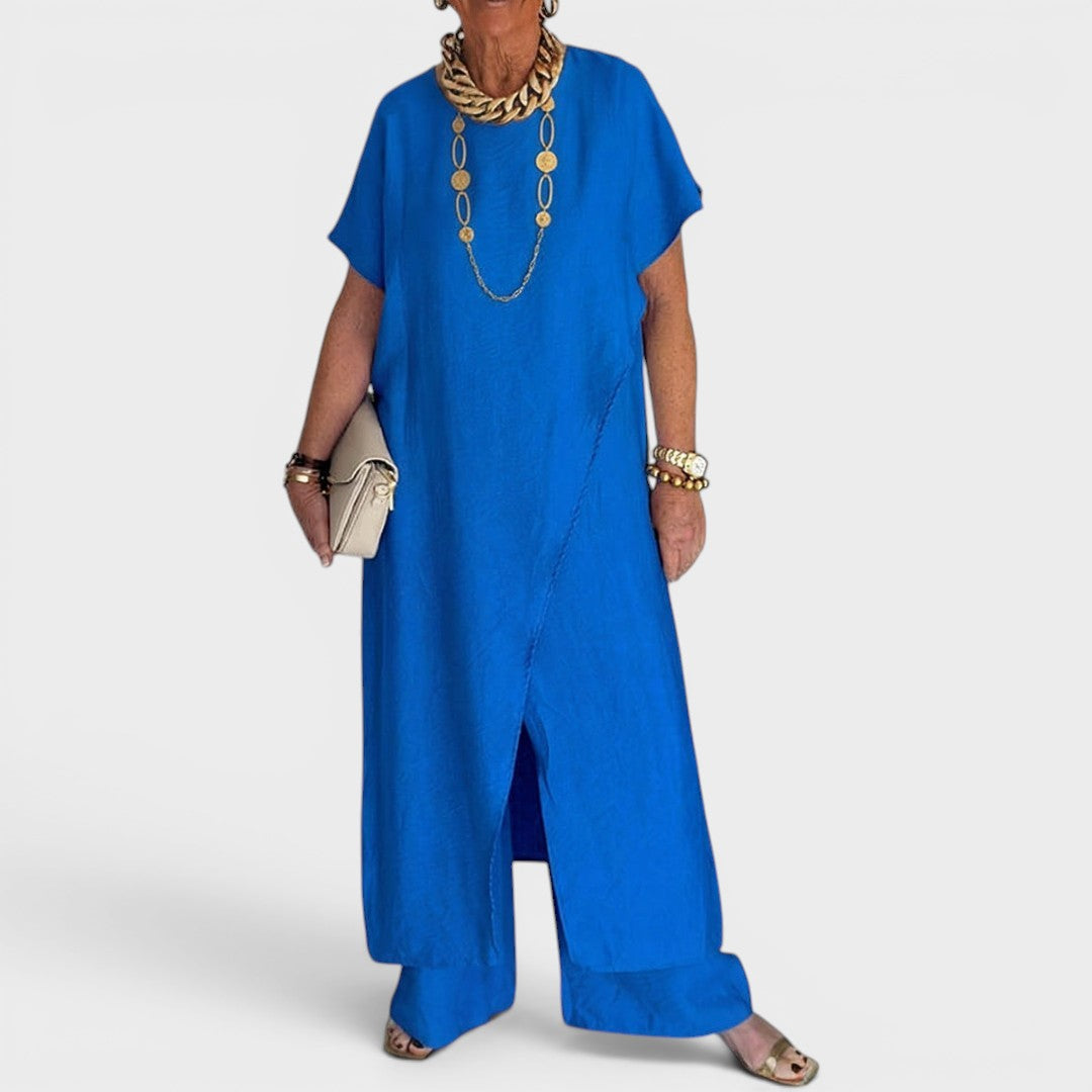 Roseth - Coordinato con tunica a strati e pantaloni a gamba larga