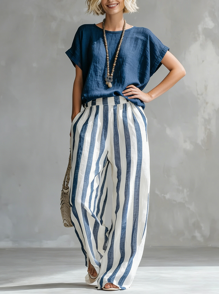 Eulalie - Completo camicia e shorts con texture