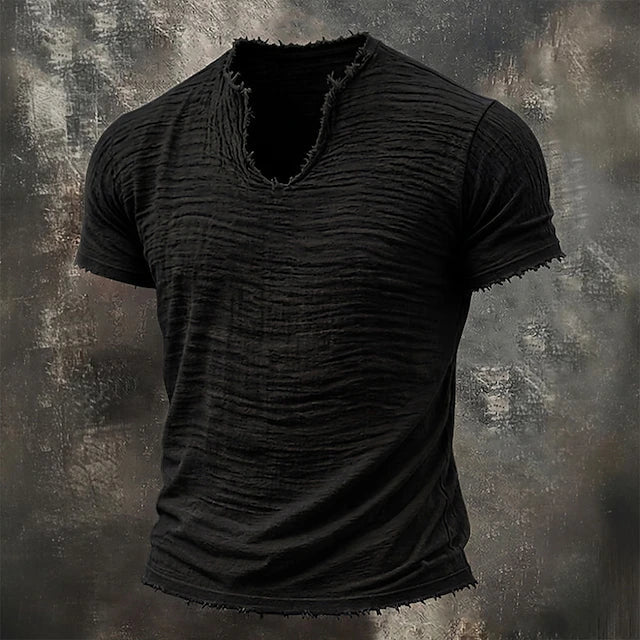 Jarrett - T-shirt testurizzata con scollo a V